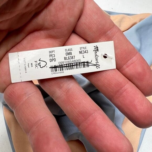 Madewell Womens Second Wave Cheeky Bikini Swim Bottom Dusty Pool Size L NE343 - Picture 3 of 5